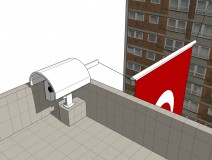 Automatic Motorized Flag Hanging System For Between Buildings and Towers