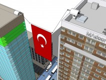 Automatic Motorized Flag Hanging System For Between Buildings and Towers