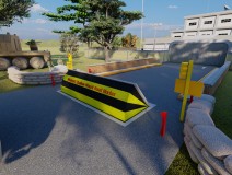 Shallow Telescopic Accordion Road Blocker Barricade Barrier 