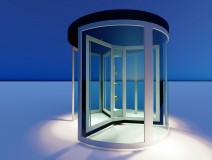 Revolving Door With Showcase