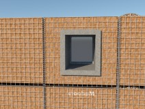 Bulletproof Glass Frame System for Gabion Sand Filled Defence Wall