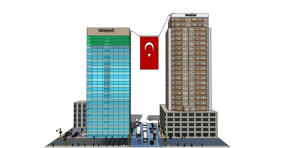 Automatic Motorized Flag Hanging System For Between Buildings and Towers