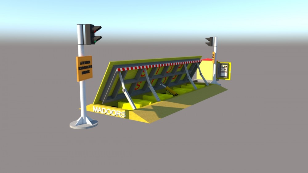 Surface Mounted Impact Test Anti-ram Wedge Barrier Road Blocker 